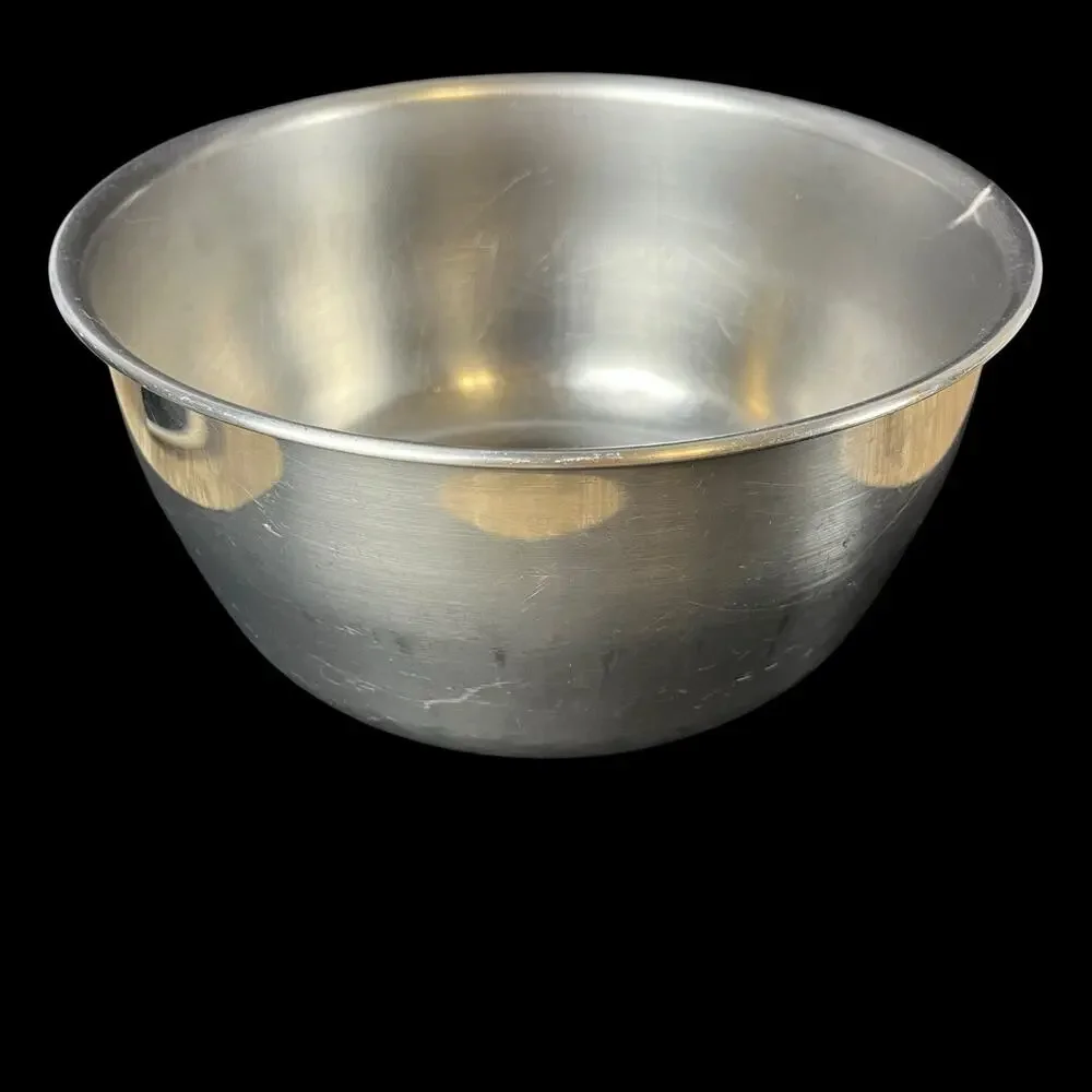 Vintage Nicro 9” Stainless 3qt Mixing Bowl M92 Rolled Lip Chicago USA Heavy Duty